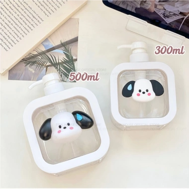 Chai chiết sữa tắm sticker cún dễ thương, đựng dầu gội, nước rửa tay trong suốt đa năng sang trọng 7