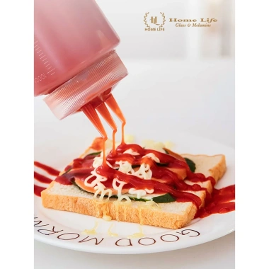 Chai đựng sốt 3 vòi PE - Lọ nhựa chia vạch in nổi, nắp chống bung, chỉ 16.000₫ 6