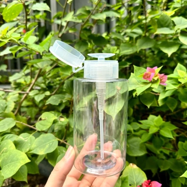 Chai lọ nhựa PET trong 200ml-500ml có vòi nhấn - Giá ưu đãi 14.100 VND