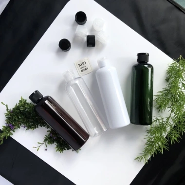 Chai nhựa 250ml nắp vặn đen set 5 - nhỏ giọt, dùng cho mỹ phẩm, giá chỉ 39.000đ, đa màu nâu, trắng, xanh, trong