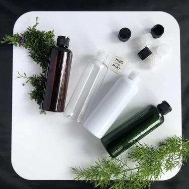 Chai nhựa 250ml nắp vặn đen set 5 - nhỏ giọt, dùng cho mỹ phẩm, giá chỉ 39.000đ, đa màu nâu, trắng, xanh, trong
