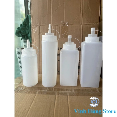 Chai nhựa đựng sốt mứt có nắp 400-1.000ml – Dụng cụ pha chế giá 19.000đ