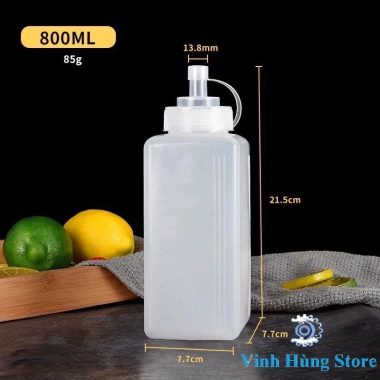 Chai nhựa đựng sốt mứt có nắp 400-1.000ml – Dụng cụ pha chế giá 19.000đ