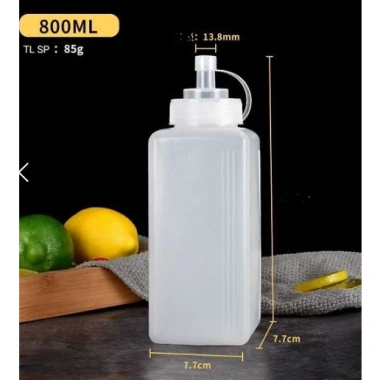Chai nhựa đựng sốt mứt có nắp chống bụi vuông, chia vạch - Đa năng, chỉ 11.000đ 8