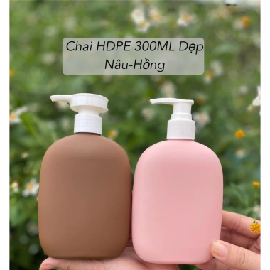 Chai nhựa HDPE 300ml màu hồng - Đựng kem body, lotion, dầu gội, sữa tắm, chiết mỹ phẩm cao cấp, giảm giá 22%
