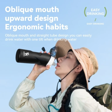 Chai nước mềm Quanture 700ml silicone thực phẩm - Gập lại dễ dàng, chống rò rỉ, giá chỉ 228.338đ
