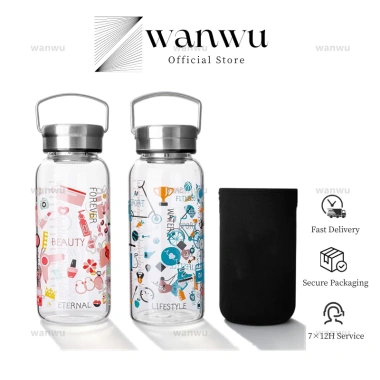 Chai Nước Thủy Tinh Graffiti 1.000ml - Du Lịch, Thể Thao, Máy Pha Trà Di Động, Dung Tích Lớn - Giá 264.000đ