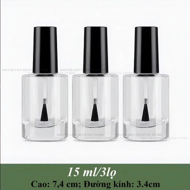 Chai thuỷ tinh chiết sơn gel 15ml kèm cọ - Nước mềm da, giá chỉ 7.900₫