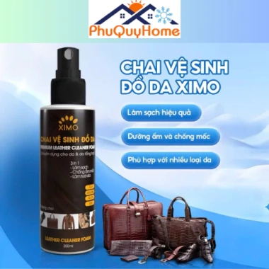 Chai Vệ Sinh Đồ Da XIMO - Làm sạch, dưỡng ẩm, chống mốc, kháng khuẩn cho giày, túi, áo, ghế da - 68.999 VND