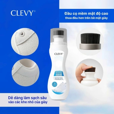 Chai Vệ Sinh Giày Bọt CLEVY 100g - Tẩy Sạch, Làm Trắng Sáng, Giá 69k Mua 2 Giảm 39k
