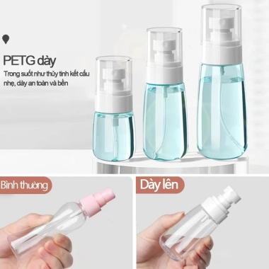 Chai Xịt Phun Sương Mini Mịn - Bình Lọ Nhựa Trong Suốt, Chiết Nước Hoa, Dùng cho Mỹ Phẩm, Tẩy Trang và Du Lịch, Giá 37.000 4 Chai Xịt Phun Sương Mini Mịn - Bình Lọ Nhựa Trong Suốt, Chiết Nước Hoa, Dùng cho Mỹ Phẩm, Tẩy Trang và Du Lịch, Giá 37.000 4