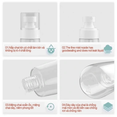 Chai Xịt Phun Sương Mini Mịn - Bình Lọ Nhựa Trong Suốt, Chiết Nước Hoa, Dùng cho Mỹ Phẩm, Tẩy Trang và Du Lịch, Giá 37.000