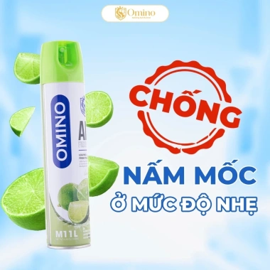 Chai Xịt Thơm Omino M11L 330ml Hương Chanh - Khử Mùi Nội Thất Ô Tô, Chống Say Xe, Chính Hãng