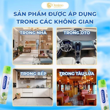 Chai Xịt Thơm Omino M11L 330ml Hương Chanh - Khử Mùi Nội Thất Ô Tô, Chống Say Xe, Chính Hãng