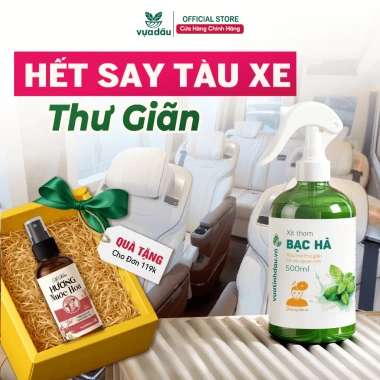 Chai Xịt Tinh Dầu VUATINHDAU 100ml-500ml Khử Mùi, Chống Say Tàu, Khử Khuẩn, Thư Giãn - Giá Ưu Đãi 46.200 VND