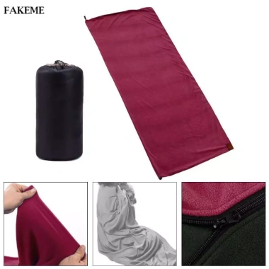 Chăn Cắm Trại Lót Lông Cừu Nhẹ Nhàng, Giữ Ấm Tốt, Phù Hợp Du Lịch Balo - Giá 193k 2