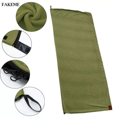 Chăn Cắm Trại Lót Lông Cừu Nhẹ Nhàng, Giữ Ấm Tốt, Phù Hợp Du Lịch Balo - Giá 193k 3