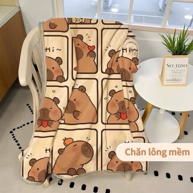 Chăn Capybara lông mềm mại 1 mặt siêu mát mẻ, giá chỉ 109.000đ, giảm 30% 3