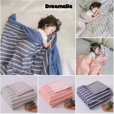 Chăn Cotton Đũi Muji Dreamelle 1m2x2m - Đa năng, tiện cho bé đi học, du lịch, văn phòng