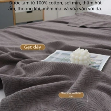 Chăn Điều Hòa Cotton 100% Đôi Mỏng Nhẹ, Thoáng Mát Hè, Phòng Ngủ và Văn Phòng