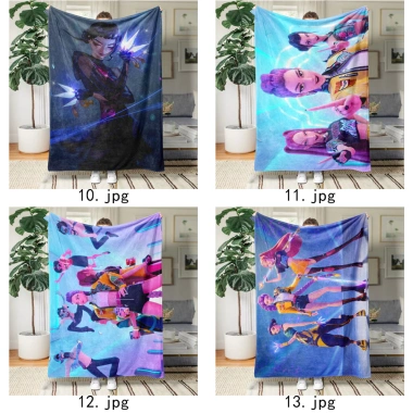 Chăn Flannel KPop Demon Hunters – Mặt cá tính, ấm áp cho Sofa, giường, văn phòng, du lịch – Giá ưu đãi 183.449₫