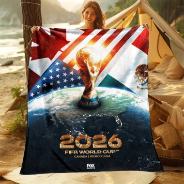 Chăn Flannel World Cup Bóng Đá Ấm Áp - Giá ưu đãi 198.536₫, dùng nhà, văn phòng