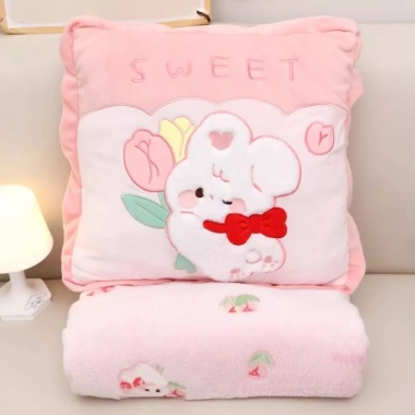 Chăn Gối Thêu Hình Thú Buni 2in1 Gối Vuông Mềm Mại - Văn Phòng - Du Lịch - Học - 224.640 VND 10