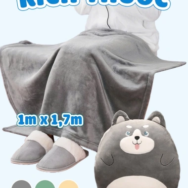 Chăn gối văn phòng 2 in 1 CECILA 100x170cm Hình thú dễ thương, mền gấp gọn, tiện lợi cho giờ nghỉ trưa 4
