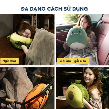 Chăn gối văn phòng 2 trong 1 hình thú - Tiện lợi, gấp gọn giờ nghỉ trưa 7
