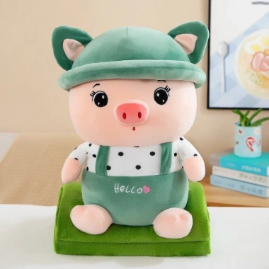 Chăn gối văn phòng 2in1 Gấu bông bánh kem Losto hồng đỏ, stick xanh, ong vàng siêu đáng yêu - Giá chỉ 189.000₫