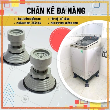 Chân kê máy giặt & tủ lạnh - 4 trụ điều chỉnh cao thấp, chống rung, bảo hành 12 tháng, 115.000đ