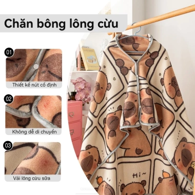Chăn Khăn Choàng Flannel Đa Năng YANYANGTIAN - Giữ Ấm Khi Ngủ Trưa Văn Phòng, Phòng Máy Lạnh, Giá 89.000 VND