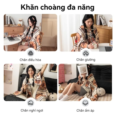 Chăn Khăn Choàng Flannel Đa Năng YANYANGTIAN - Giữ Ấm Khi Ngủ Trưa Văn Phòng, Phòng Máy Lạnh, Giá 89.000 VND 5 Chăn Khăn Choàng Flannel Đa Năng YANYANGTIAN - Giữ Ấm Khi Ngủ Trưa Văn Phòng, Phòng Máy Lạnh, Giá 89.000 VND 5