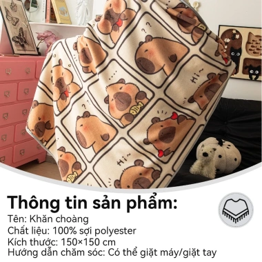 Chăn Khăn Choàng Flannel Đa Năng YANYANGTIAN - Giữ Ấm Khi Ngủ Trưa Văn Phòng, Phòng Máy Lạnh, Giá 89.000 VND