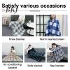 Chăn lông cừu kẻ sọc có nút đeo ấm áp dày cho giường sofa du lịch Mới 147.900 VND 4