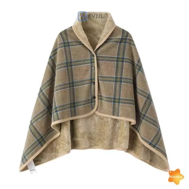 Chăn lông cừu kẻ sọc có nút đeo - ấm áp, phù hợp giường, sofa, du lịch - Giá 150.900đ