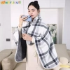 Chăn Lông Cừu Kẻ Sọc Winte Ấm Có Nút Đa Năng Cho Giường Sofa Phòng Ngủ Điều Hòa 2