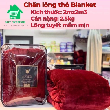 Chăn lông thỏ Blanket túi dày dặn siêu mềm mịn - Đảm bảo chất lượng, đổi trả 30 ngày, giá 350.000₫