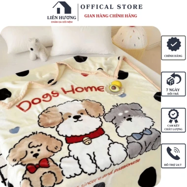 Chăn lông tuyết nhung sữa 1.5x2m siêu mềm, gấp gọn, chăn văn phòng, chỉ 399.000đ