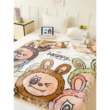 Chăn lông tuyết nhung sữa 1.5x2m siêu mềm, gấp gọn, chăn văn phòng, chỉ 399.000đ