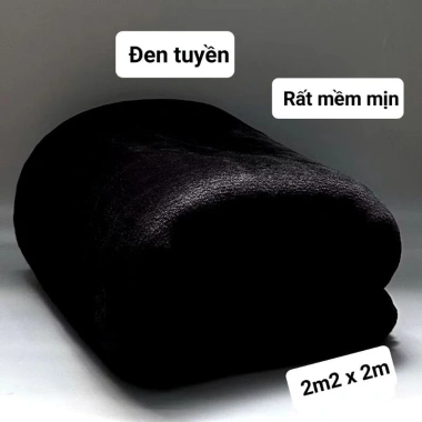 Chăn mền Campuchia tuyết nhung đen siêu mịn - Mền Spa đen, giảm giá 149k