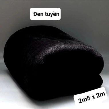 Chăn mền Campuchia tuyết nhung đen siêu mịn - Mền Spa đen, giảm giá 149k