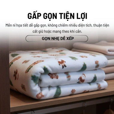 Chăn Mền Nỉ Mỏng Gấp Gọn Cao Cấp 1m6x1m9 - Nhẹ Mềm Đa Màu, Tiện Dùng Văn Phòng, Xe, Du Lịch, Giá 142.000 VND 4