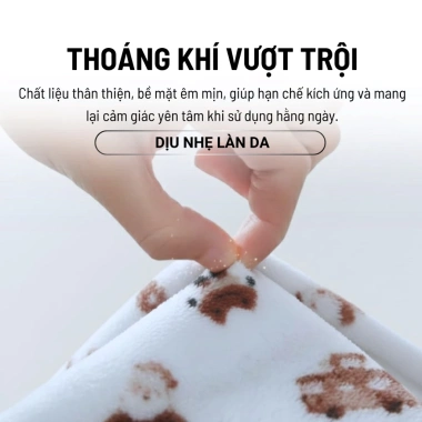 Chăn Mền Nỉ Mỏng Gấp Gọn Cao Cấp 1m6x1m9 - Nhẹ Mềm Đa Màu, Tiện Dùng Văn Phòng, Xe, Du Lịch, Giá 142.000 VND 6