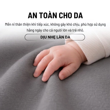 Chăn Mền Nỉ Xám Êm Ái 1.6x2m - Mềm Mại Gấp Gọn Văn Phòng Du Lịch Mùa Hè Thu Đông - 137k 7