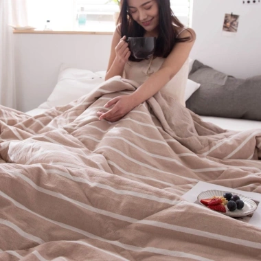 Chăn mền văn phòng cotton đũi gấp gọn, mang đi mọi nơi - Giảm giá còn 54.000 VND 8
