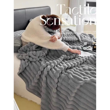 Chăn nhung tăm lông thỏ siêu mềm mịn Otama Bedding, decor mùa thu đông - 152k 5