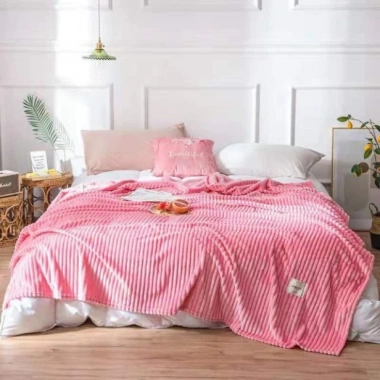 Chăn nhung tuyết kẻ tăm 2mx2m2 văn phòng cao cấp, siêu mềm mịn, nhiều màu - Giá rẻ 149k 4