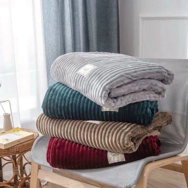 Chăn nhung tuyết kẻ tăm 2mx2m2 văn phòng cao cấp, siêu mềm mịn, nhiều màu - Giá rẻ 149k 8