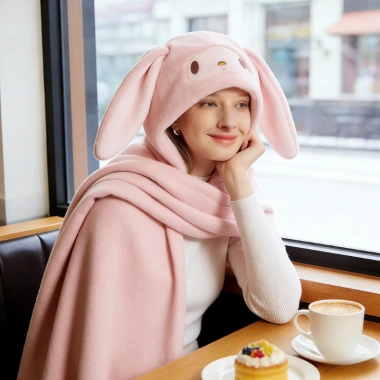 Chăn Quấn Mũ 70x140cm Sanrio Kuromi Hello Kitty Ấm Áp, Mềm, Ngủ Trưa - Giá 180k 9